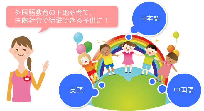 外国語教育の下地を育て、国際社会で活躍できる子どもに!