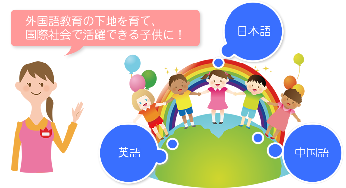 外国語教育の下地を育て、国際社会で活躍できる子どもに！